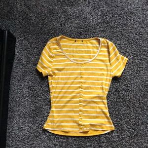 Rue 21 yellow striped crop top